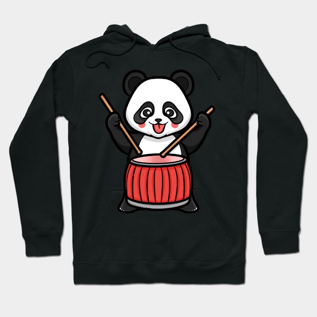 Drummer Panda Hoodie by Ryuga